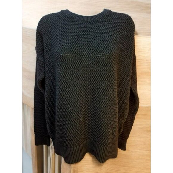 Topman Womens Black Crewneck Oversized Mesh Sweater Small - Picture 1 of 7